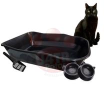 Caixa de areia para gatos grandes banheiro sanitario resistente furba black - Dura Pet's