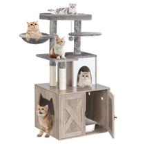 Caixa de areia para gatos HavenlyYouth com árvore para gatos