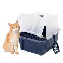 Caixa de Areia para Gatos IRIS USA Fechada com Privacidade Azul Marinho 48x38x39 cm Caixa de Areia para Gatos IRIS USA Fechada com Privacidade Azul Marinho 48x38x39 cm