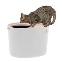 Caixa de Areia para Gatos IRIS USA Top Entry - com Colher - Branca/Bege Caixa de Areia para Gatos IRIS USA Top Entry - com Colher - Branca/Bege