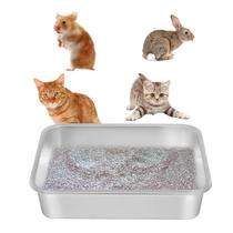 Caixa de areia para gatos Kichwit em aço inoxidável antiaderente 4L