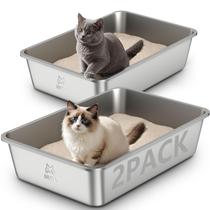 Caixa de Areia para Gatos Qiuma 60 cm 40 cm 15 cm Pacote com 2 Unidades (Metal) Caixa de Areia para Gatos Qiuma 60 cm 40 cm 15 cm Pacote com 2 Unidades (Metal)