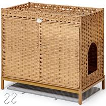 Caixa de areia para gatos SETVSON com revestimento em rattan 77 x 46 x 71 cm