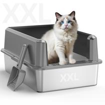 Caixa de Areia para Gatos WoofiGo XXL 66 cm Lateral Alta com Pá Caixa de Areia para Gatos WoofiGo XXL 66 cm Lateral Alta com Pá