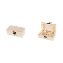 Caixa De Armazenamento Artesanal De Madeira Lisa Com Dobradiças, Caixa De Presente Quadrada De