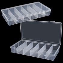 Caixa de armazenamento BagTeck Clear Visible Plastic, pacote com 2 unidades (20,9 x 10,9 x 3 cm)