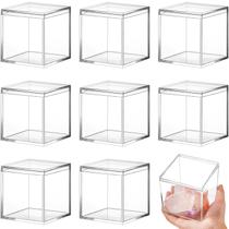 Caixa de armazenamento Blulu de plástico acrílico transparente 8 peças 8x8x8cm Caixa de armazenamento Blulu de plástico acrílico transparente 8 peças 8x8x8cm