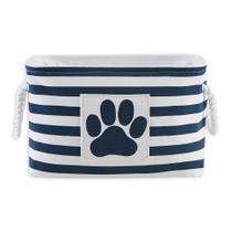 Caixa de armazenamento Bone Dry Pet Striped Paw Patch Navy Small