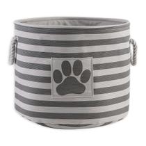 Caixa de armazenamento Bone Dry Striped Paw Patch, média, redonda, cinza Caixa de armazenamento Bone Dry Striped Paw Patch, média, redonda, cinza