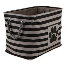 Caixa de armazenamento Bone Dry Striped Paw Patch para animais de estimação preta Caixa de armazenamento Bone Dry Striped Paw Patch para animais de estimação preta