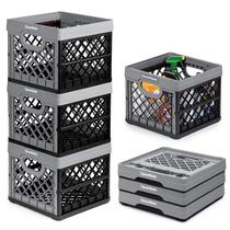 Caixa de armazenamento CleverMade CleverCrates 25L/6 Gal Stone 3PK Caixa de armazenamento CleverMade CleverCrates 25L/6 Gal Stone 3PK