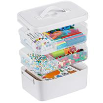 Caixa de armazenamento Craft Organizer Gifhomfix de 3 camadas com bandejas 11QT