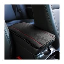 Caixa de armazenamento de apoio de braço para carro Mat 8sanlione Fiber Leather Preto/Vermelho