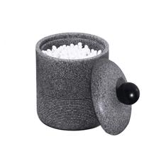 Caixa de armazenamento de banheiro Muse Living Lidded Qtip Holder cinza Caixa de armazenamento de banheiro Muse Living Lidded Qtip Holder cinza
