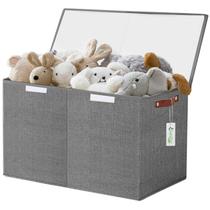 Caixa de armazenamento de brinquedos Bagnizer 62x33x41 cm cinza dobrável