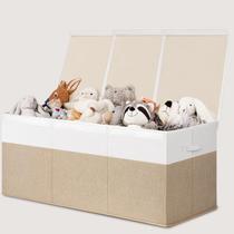 Caixa de armazenamento de brinquedos INDRESSME 185L Bege Branco 66x43x43 cm