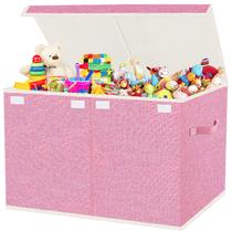 Caixa de armazenamento de brinquedos VERONLY grande dobrável 62x33x41cm rosa