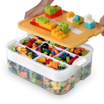 Caixa de armazenamento de brinquedos WillingHeart para Lego empilhável com placas de base Caixa de armazenamento de brinquedos WillingHeart para Lego empilhável com placas de base