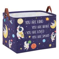 Caixa de armazenamento de brinquedos XHWZOF Space Theme 40L dobrável