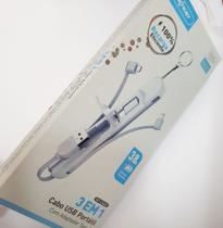 Caixa de armazenamento de cabo LDNIO LC130 3 em 1 cabo micro USB tipo C