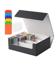Caixa de armazenamento de cartas colecionáveis NEWLOOP 2400+ Card Deck Case preta Caixa de armazenamento de cartas colecionáveis NEWLOOP 2400+ Card Deck Case preta