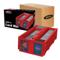 Caixa de armazenamento de cartões BCW Collectible contém 1600 cartas vermelhas, pacote com 6