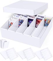 Caixa de armazenamento de cartões colecionáveis Leyzan, 5 filas, 4 pacotes de papelão Caixa de armazenamento de cartões colecionáveis Leyzan, 5 filas, 4 pacotes de papelão