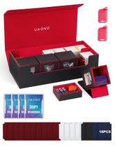 Caixa de armazenamento de cartões UAONO MTG 5 em 1 com 4 caixas de baralho pequenas preta e vermelha