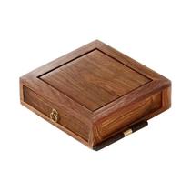 Caixa De Armazenamento De Chá Em Pau-Rosa Com Gaveta, Bandeja De Chá De Camada Única, Conjunto De