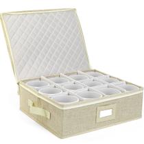 Caixa de armazenamento de copos e canecas LotFancy Hard Shell Beige