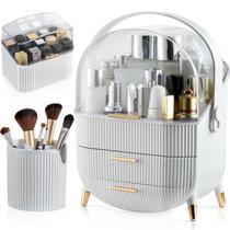 Caixa de armazenamento de cosméticos CANITORON Makeup Organizer branca