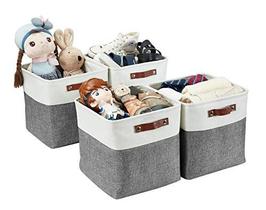 Caixa de armazenamento de cubos de decomomo Cube Storage Organizer Bins 12x12 Decorative Fabric Square Storage Cubes Foldable Box for Shelf Closet Kids Cloth Bathroom (Ardósia Cinza e Branco, Cubo - 4 Pacote)