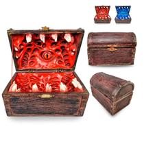 Caixa de armazenamento de dados POWER BEAST Dungeon Mimic Chest com vidro