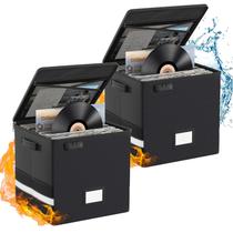 Caixa de armazenamento de discos de vinil Ohwekit à prova de fogo, resistente à água