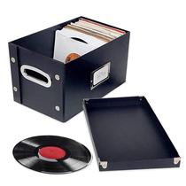 Caixa de armazenamento de discos de vinil Snap-N-Store SNS02079 preta, 1 pacote