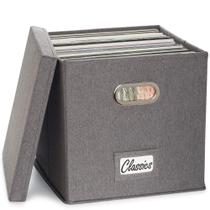 Caixa de armazenamento de discos de vinil ZICOTO para mais de 50 discos individuais