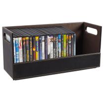 Caixa de armazenamento de DVD Stock Your Home Faux Leather Espresso