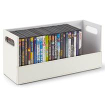 Caixa de armazenamento de DVD Stock Your Home Faux Leather White Caixa de armazenamento de DVD Stock Your Home Faux Leather White