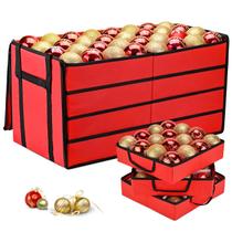 Caixa de armazenamento de enfeites de Natal Mrrihand 8 bandejas 128 enfeites Caixa de armazenamento de enfeites de Natal Mrrihand 8 bandejas 128 enfeites