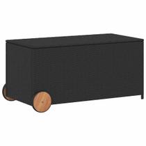 Caixa de armazenamento de jardim vidaXL Outdoor Poly Rattan 190L - preta Caixa de armazenamento de jardim vidaXL Outdoor Poly Rattan 190L - preta