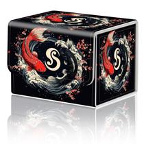 Caixa de armazenamento de jogos de cartas DEGDFSGR para TCG Deck MTG Black Red Caixa de armazenamento de jogos de cartas DEGDFSGR para TCG Deck MTG Black Red