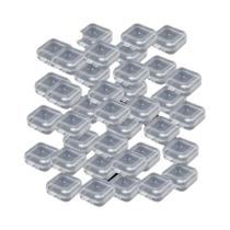 Caixa De Armazenamento De Joias Portátil, Mini, Transparente, De Plástico, Com Tampa Aberta, Para