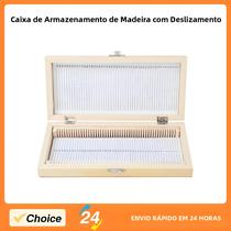 Caixa De Armazenamento De Lâminas De Microscópio De Madeira Para 50 Peças, Para Lâminas De Vidro E Caixa De Armazenamento De Lâminas De Microscópio De Madeira Para 50 Peças, Para Lâminas De Vidro E