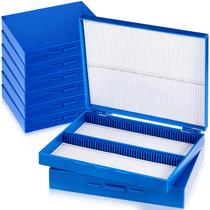 Caixa de armazenamento de lâminas para microscópio Wonderjune 100 Place Plastic