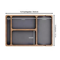 Caixa De Armazenamento De Madeira Sólida Para Mesa De Escritório, Organizador De Celular E Fones De