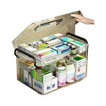 Caixa De Armazenamento De Medicamentos Transparente À Prova d'Água De Dupla Camada Para Casa E