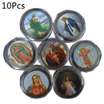 Caixa de armazenamento de plástico de 10pcs para contas redondas do rosário católico colar religioso pulseiras de joias - Multi-Colorido