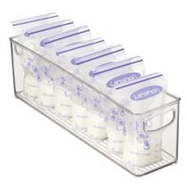 Caixa de armazenamento de plástico reciclado iDesign para sacos de leite materno