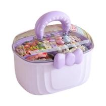 Caixa De Armazenamento De Presilhas De Cabelo Em Camadas Para Meninas, Organizador De Brinquedos À