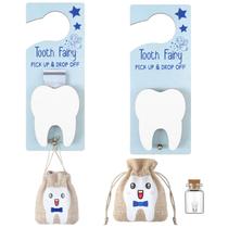 Caixa de armazenamento DoubleFill Tooth Fairy Holder azul marrom 25x10cm Caixa de armazenamento DoubleFill Tooth Fairy Holder azul marrom 25x10cm
